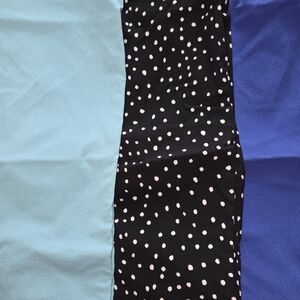Westbound Black and Blue Polka Dot Capris